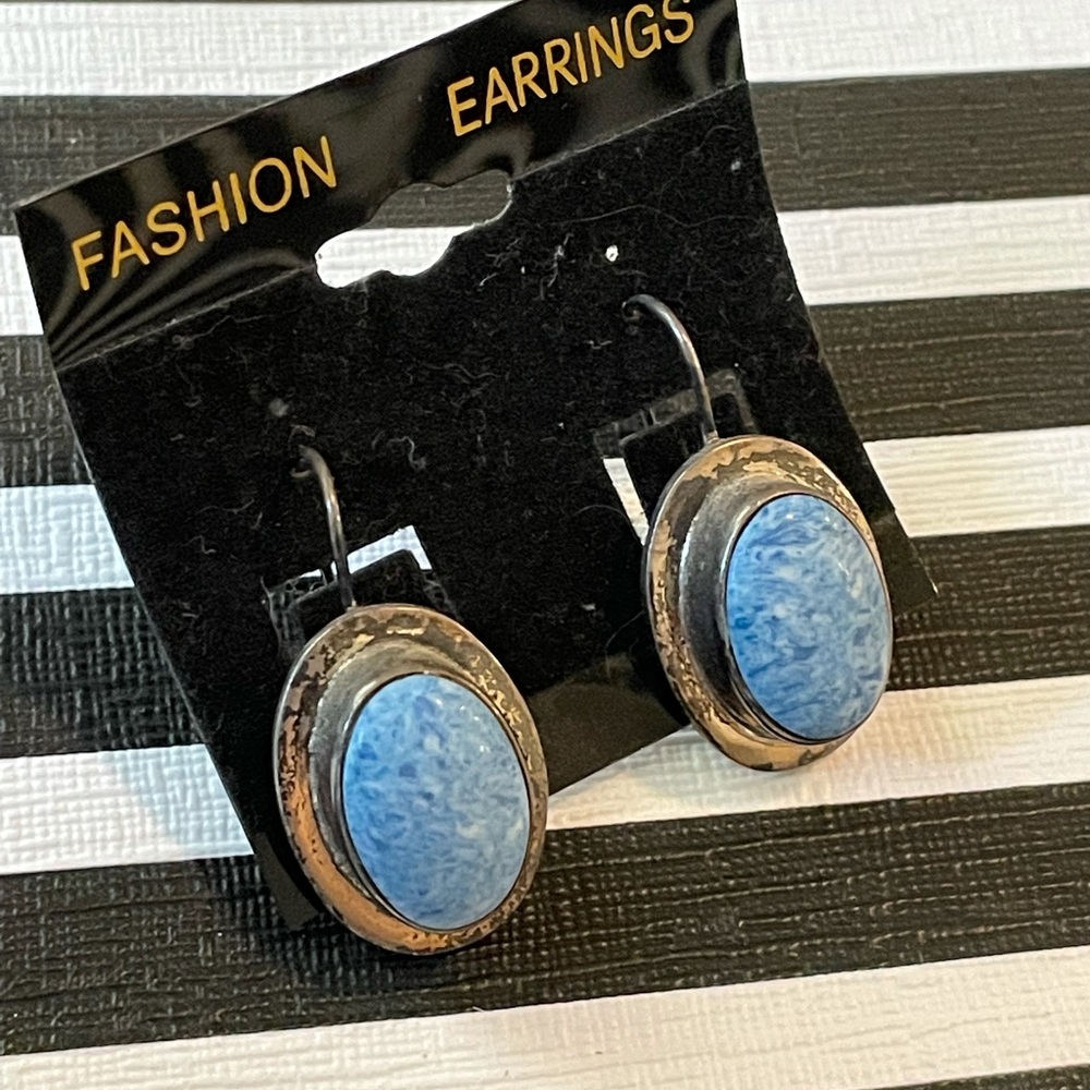 Stone and Sterling Silver Earrings from Mexico